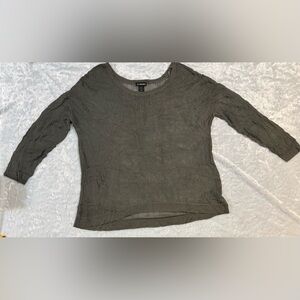 Lane Bryant Olive Open-Knit Scoop Neck Sweater